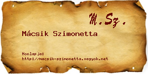 Mácsik Szimonetta névjegykártya