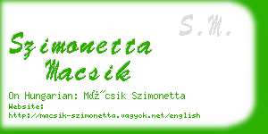 szimonetta macsik business card